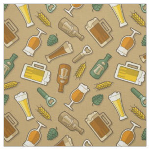 Tissu Motif des icônes de bière
