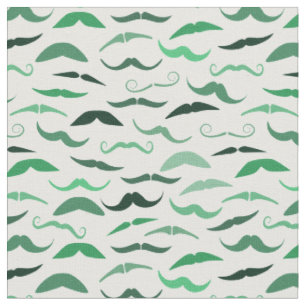 Tissu Motif des moustaches vertes mixtes