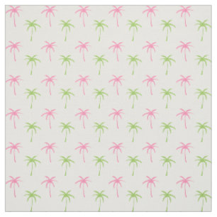 Tissu Motif des palmiers roses et verts
