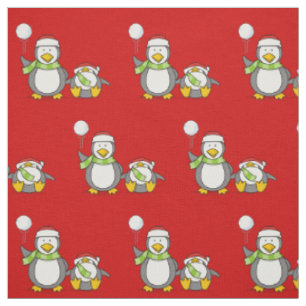 Tissu Motif des pingouins de Noël