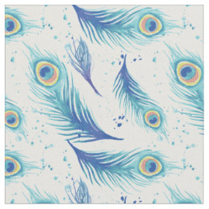 Tissu Motif des plumes de roche d'aquarelle