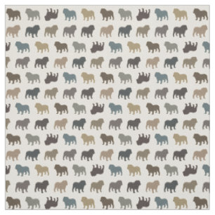 Tissu Motif des silhouettes de Bulldog Race de chien Co