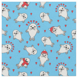 Tissu Motif d'hiver de Noël bébé Seal Pups animal