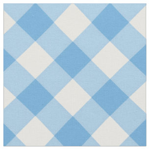Tissu Motif diagonal blanc/bleu En vichy