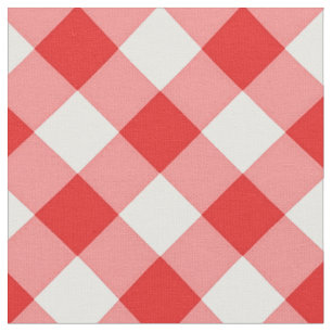 Tissu Motif diagonal blanc/rouge En vichy