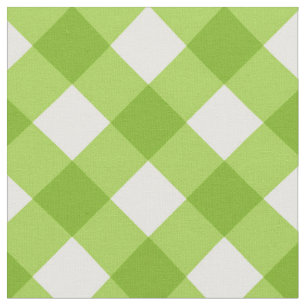 Tissu Motif diagonal blanc/vert En vichy