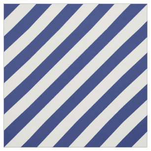 Tissu Motif diagonal de bleu marine et blanc de rayures
