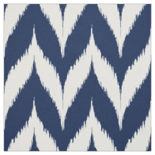Tissu Motif d'Ikat Chevron de marine
