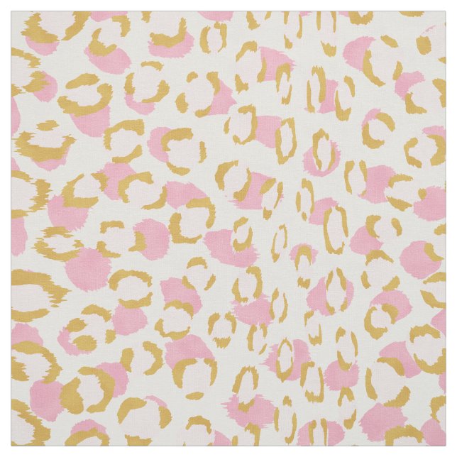 Tissu motif d'impression de guépard rose et d'or chic (Échantillon)
