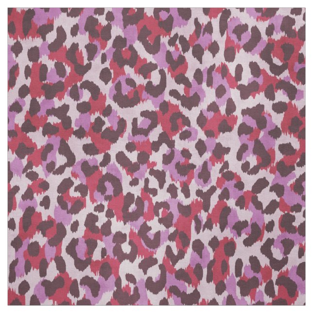 Tissu motif d'impression de guépard rouge violet chic (Échantillon)