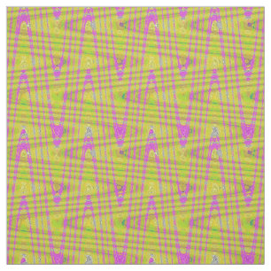 Tissu Motif d'impression rose chaud Fuschia Jaune