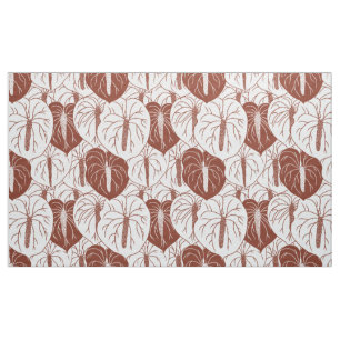 Tissu Motif d'imprimerie hawaïenne moderne anthurium