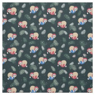 Tissu Motif d'ornement de paresse de Joyeux Noël