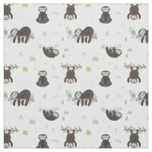 Tissu Motif doux somnolent de paresse