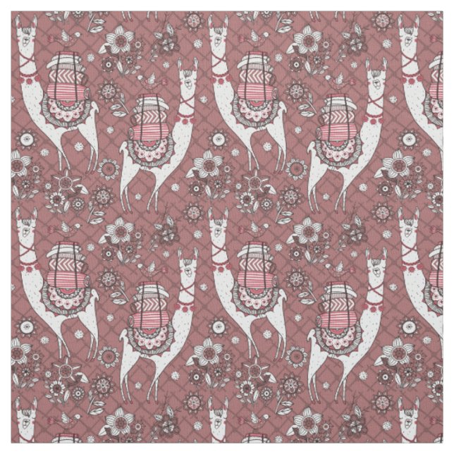 Tissu Motif drôle de lamas (Échantillon)