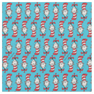 Tissu Motif du Chat dans le Chapeau