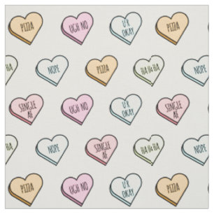 Tissu Motif du Coeur de bonbons de Valentine Sarcastique