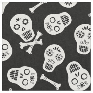 Tissu Motif du livre blanc Dia de los Muertos