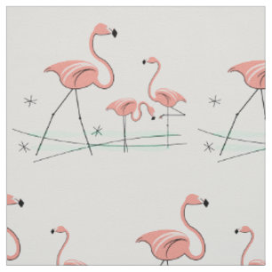 Tissu Motif du trio 2 de Flamants roses grand