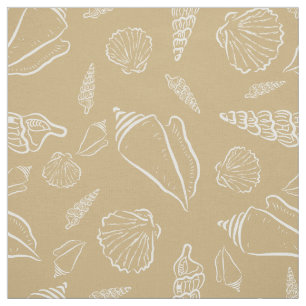 Tissu Motif élégant de coquilles de mer de sable de