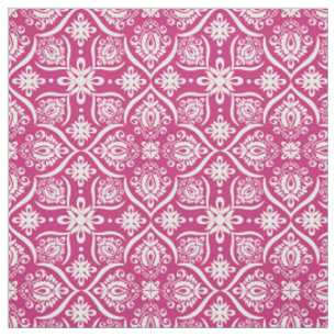 Tissu Motif élégant   de damassé rose et blanc