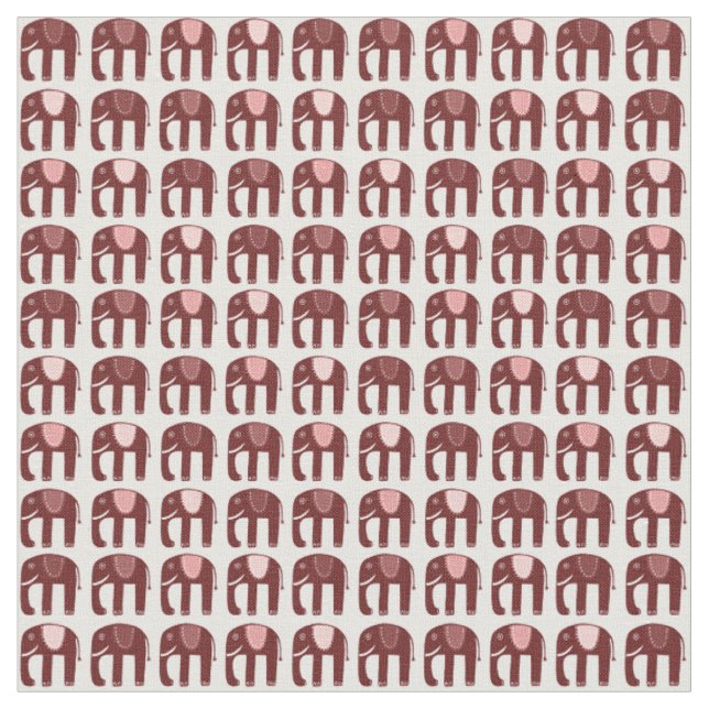 Tissu Motif Eléphants rose doux (Fermer)