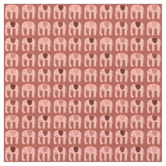 Tissu Motif Eléphants rose doux (Fermer)