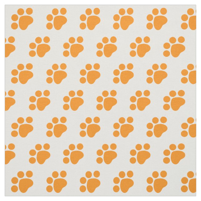 Tissu Motif Empreinte de patte orange (Échantillon)