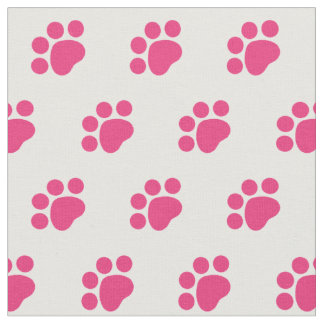 Tissu Motif Empreinte de patte rose