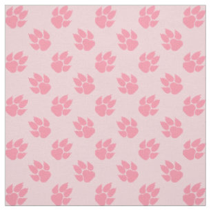 Tissu Motif Empreintes de Patte de Chien Rose