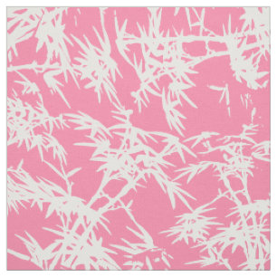 Tissu Motif en bambou d'aquarelle rose blanche Girly