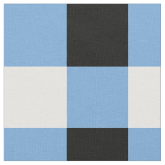 Tissu motif en damier bleu, noir et blanc
