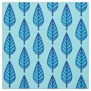 Tissu Motif en feuille de hêtre - Tons bleu ciel