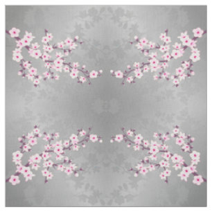 Tissu Motif en fleurs de cerisier rose gris