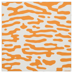 Tissu motif en peau de poisson orange et blanc
