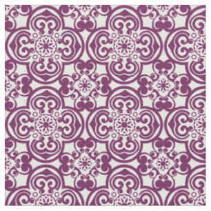 Tissu Motif en tuiles violettes et blanches mexica
