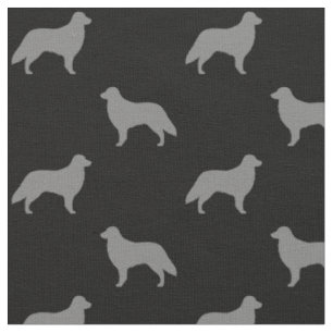 Tissu Motif enduit plat de silhouettes de chien d'arrêt