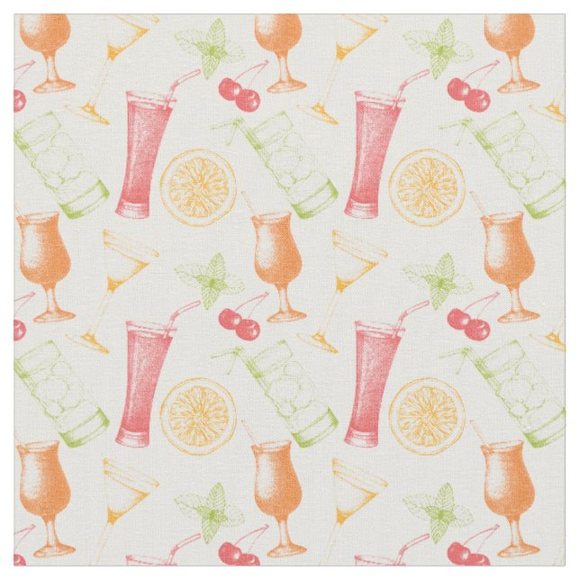 Tissu Motif esquissé de cocktail (Fermer)