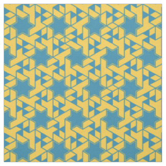 Tissu Motif étoile hexagonale isométrique - Jaune et sar