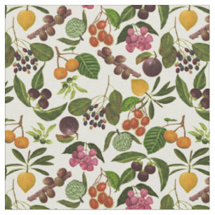 Tissu Motif exotique peint à la main de fruits tropicau
