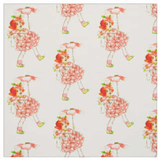 TISSU MOTIF FÉERIQUE FLORAL D'ENFANT DE FLEUR