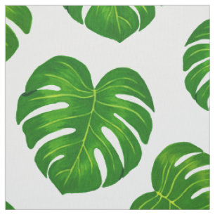 Tissu Motif Feuille de Green Tropical Monstera