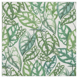 Tissu Motif Feuille vert tropical