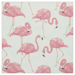 Tissu Motif Flamants roses roses