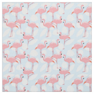 Tissu Motif Flamants roses roses