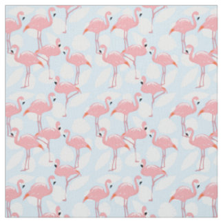 Tissu Motif Flamants roses roses