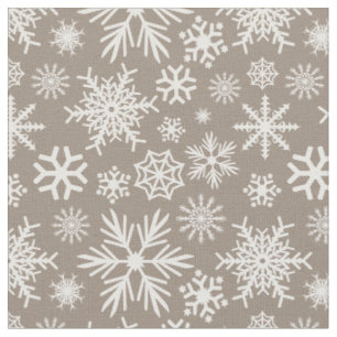 Tissu Motif flocons de neige hivernaux Cozy Chic Mocha