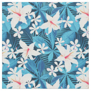 Tissu Motif floral 2 de ketmie tropicale
