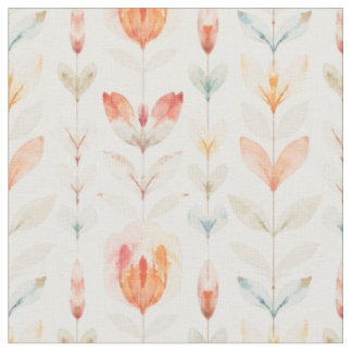 Tissu Motif floral botanique pêche douce MH26