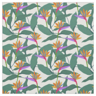 Tissu Motif floral de l'oiseau tropical de paradis